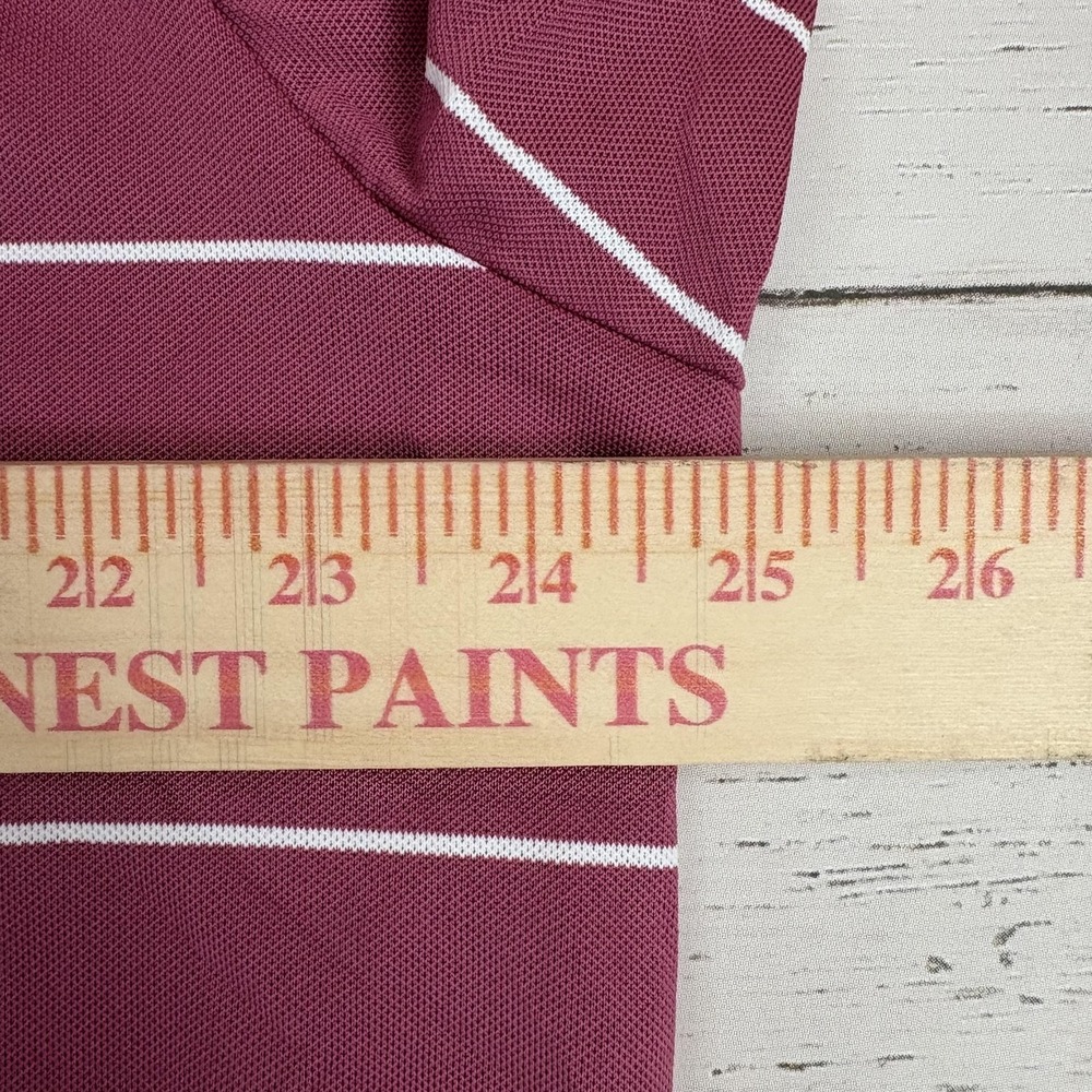 Peter Millar Summer Comfort Polo Shirt Mens XL Pink Striped Golf Pocket - Picture 8 of 13